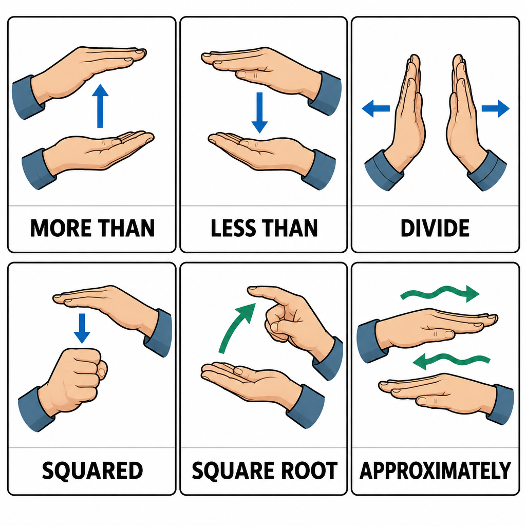 ASL Math Signs Quick Reference Chart