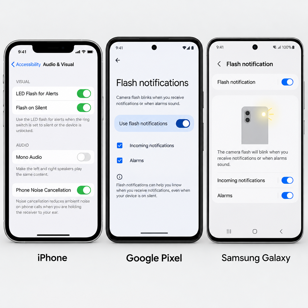 Smartphone Flash Accessibility Settings